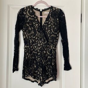 Sexy Nude Lace Romper-M